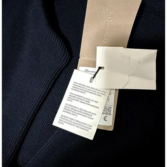 NWT Massimo Dutti Navy V Neck Sweater With Bell Sleeves Gold Buttons Size Small - Picture 6 of 8